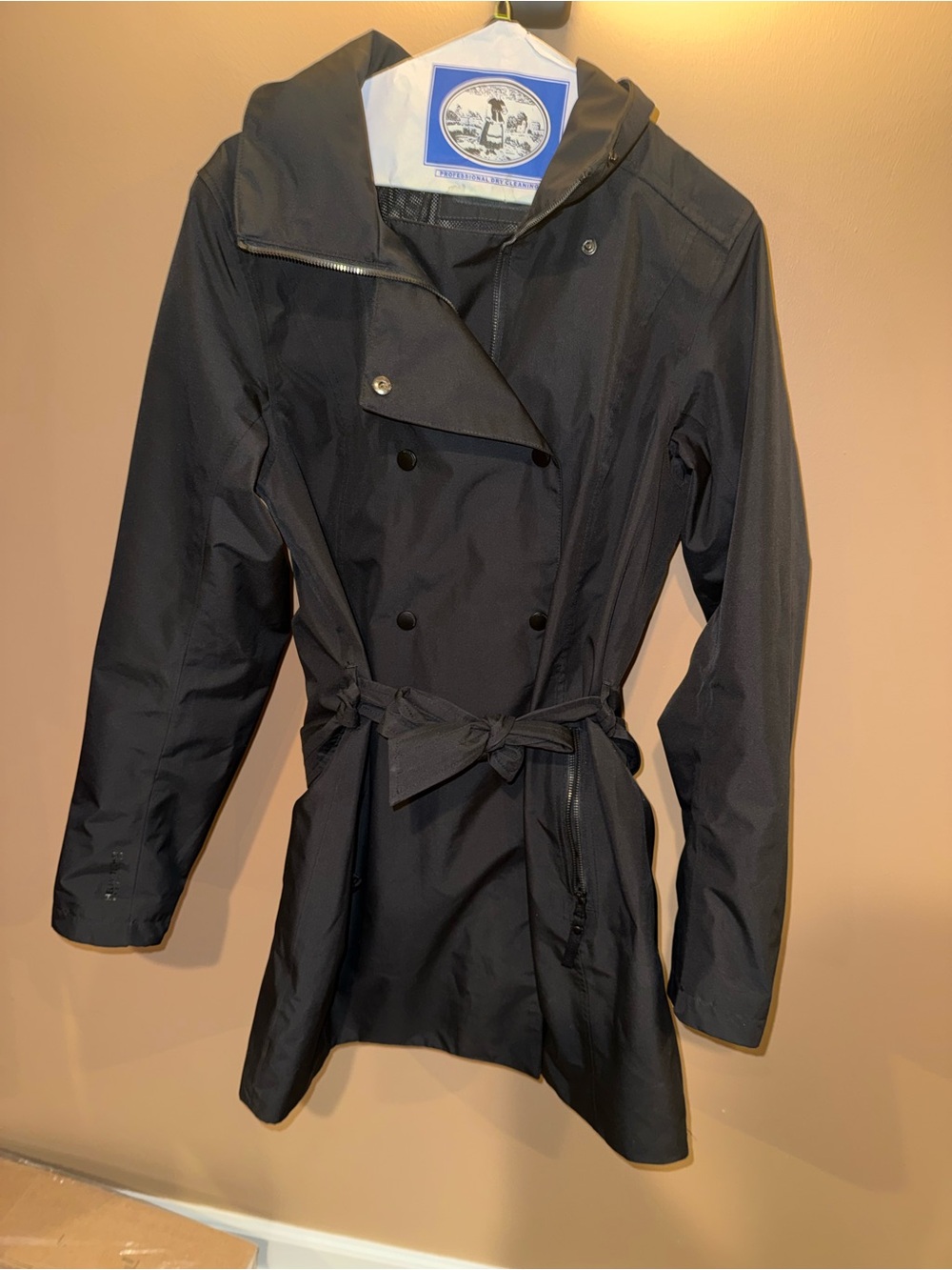 Helly Hansen Black Hooded Belted Trench